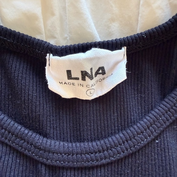 LNA Black Ribbed Racerback Tank - Picture 2 of 3